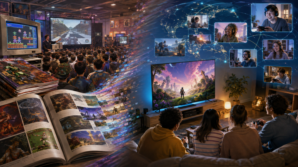 Gaming culture changing from magazines and trade shows to a global living-room livestream.